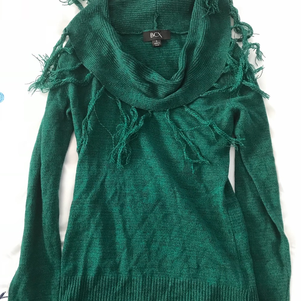 BCX Green Frilly Sweater